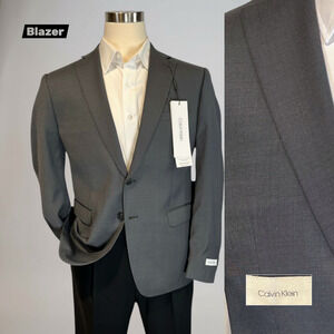 New Calvin Klein Mens 42-44S Slim Steel Gray Blazer Suit Jacket Stretch $460